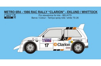 Decal – Metro 6R4 - Clarion team Europe - RAC Rally 1986 - Eklund / Whittock